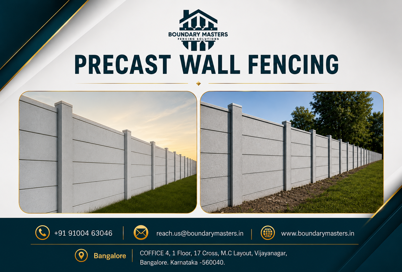 Precast wall Fencing in Bangalore by Boundary Masters Bangalore