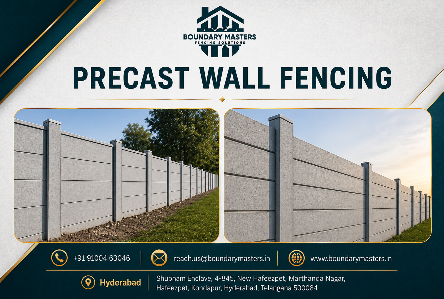 Precast wall Fencing in Hyderabad by Boundary Masters