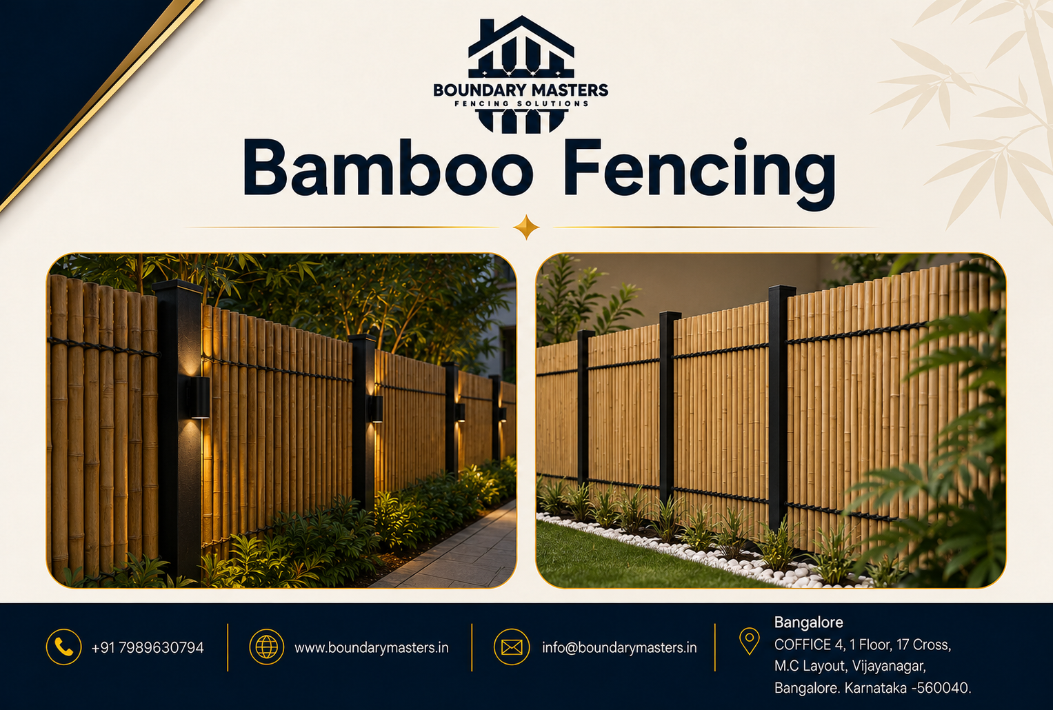 Bamboo Fencing installation by Boundary Masters in Bangalore
