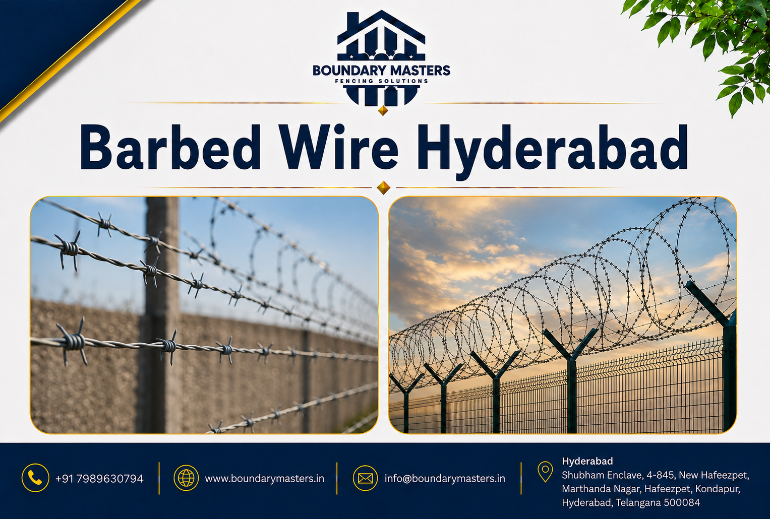 Barbed Wire Hyderabad installation by Boundary Masters