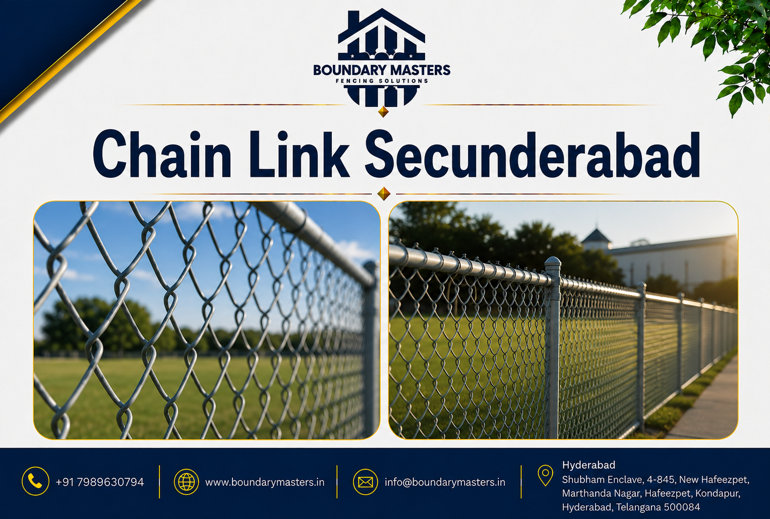 Chain Link Secunderabad fencing installation for residential, industrial, commercial, agricultural and construction site security by Boundary Masters Hyderabad