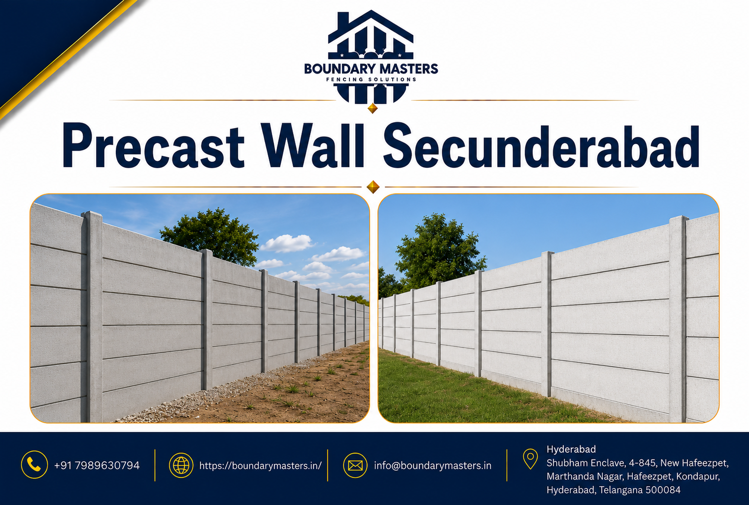 Precast wall Secunderabad installation by Boundary Masters