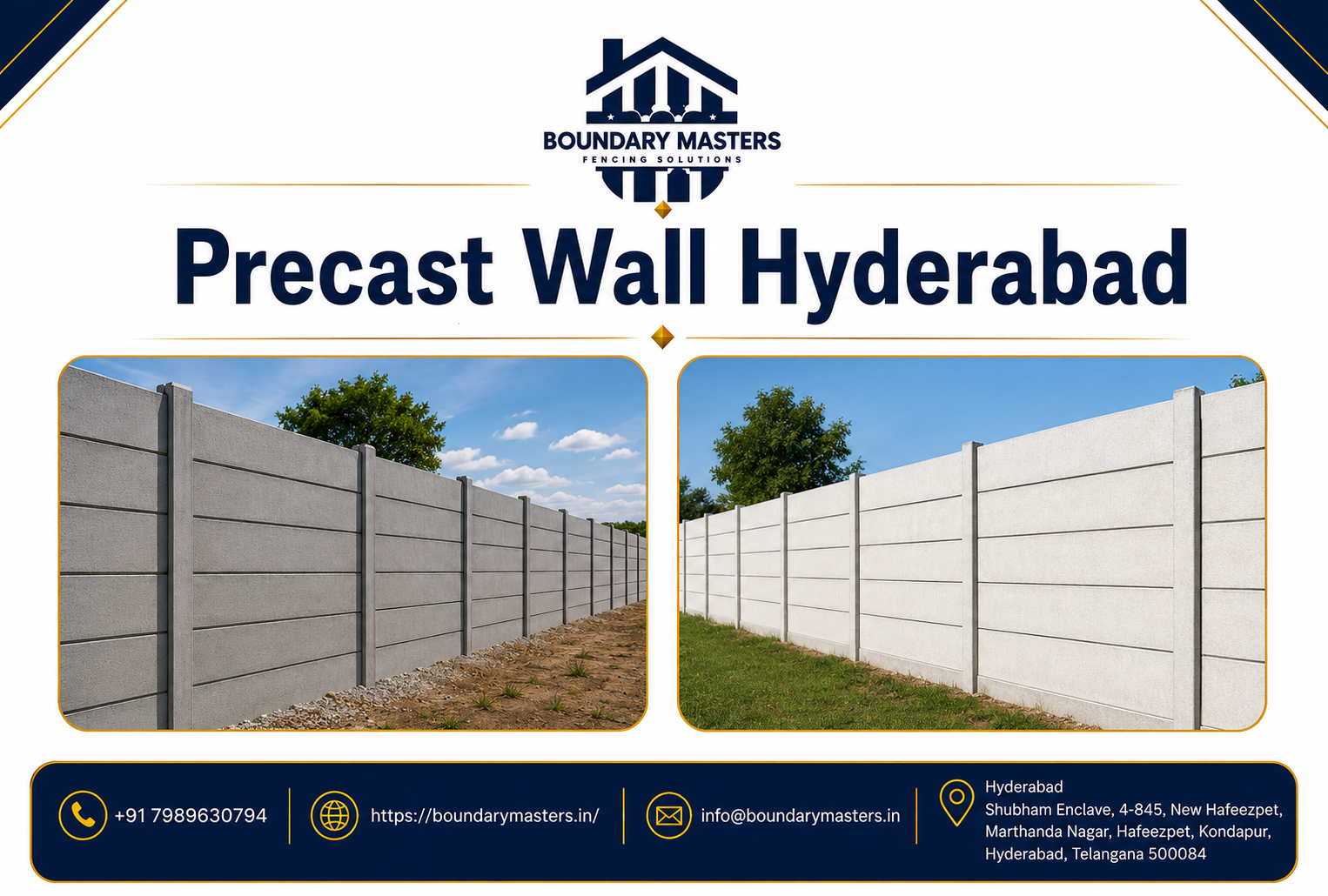 Precast wall Hyderabad installation by Boundary Masters