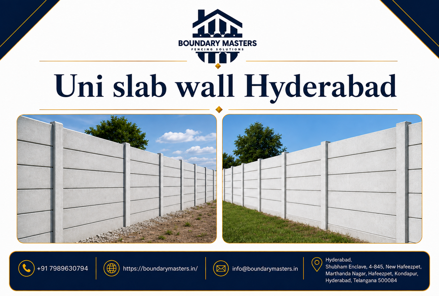 Uni slab wall Hyderabad installation by Boundary Masters