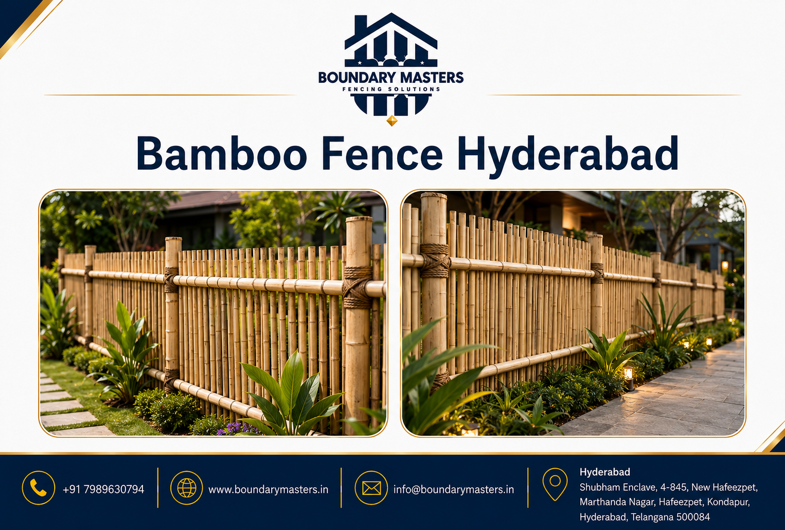 Best Bamboo Fence Hyderabad contractors providing natural bamboo fencing for homes, villas, farmhouses and commercial properties