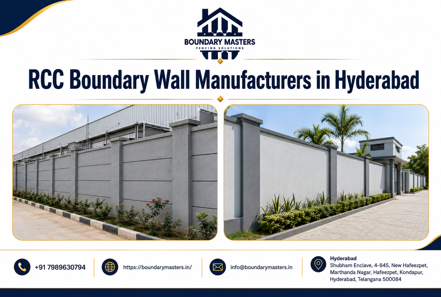 RCC Boundary Wall Manufacturers in Hyderabad providing strong and durable property protection