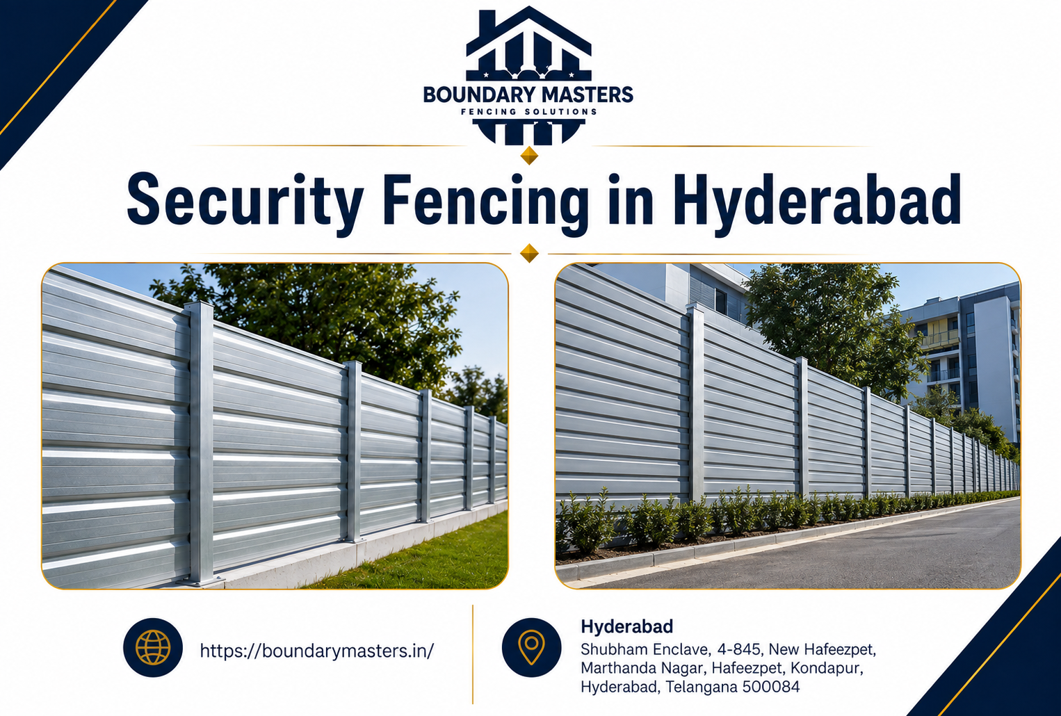 Security Fencing in Hyderabad for commercial properties, warehouses, factories and business premises