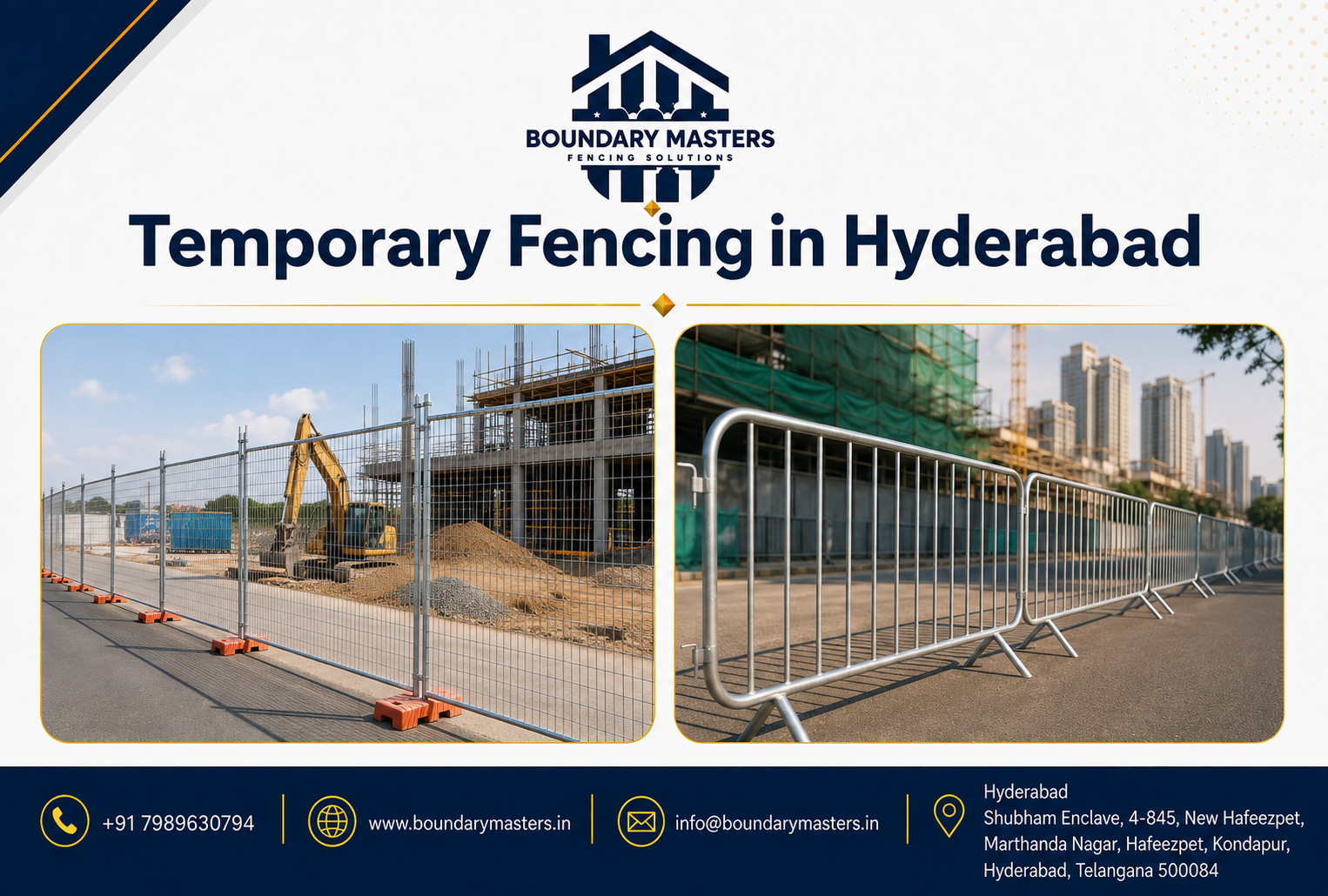 Temporary Fencing in Hyderabad for construction sites by Boundary Masters