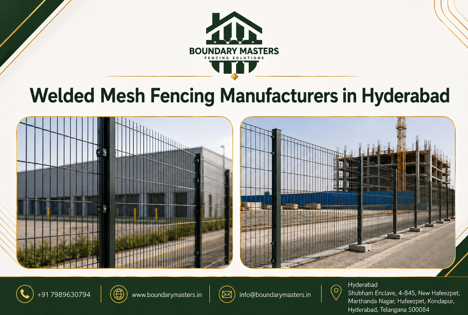 Premium welded mesh fencing installed by welded mesh fencing manufacturers in Hyderabad